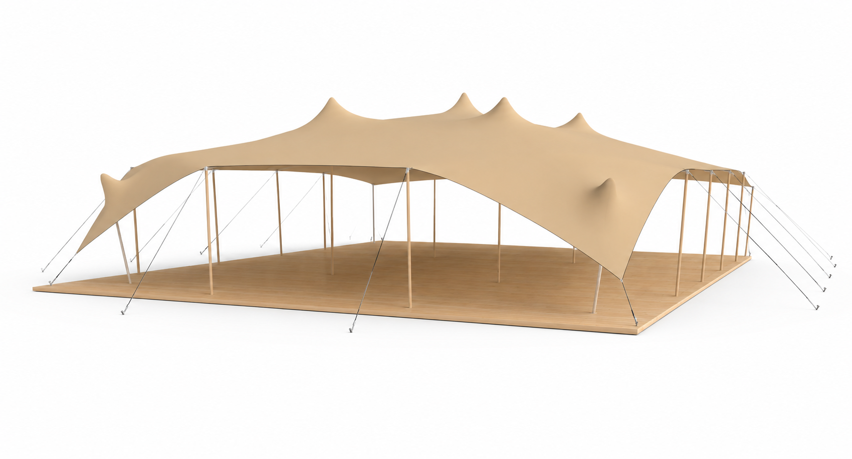 Tente Stretch modulable installée sur un site événementiel